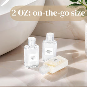 Pumtus travel-friendly 2 oz bottles fit neatly in bags for trips.