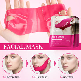 Punkten Collagen V-Line Mask elastic cloth stretches to fit varied face shapes.