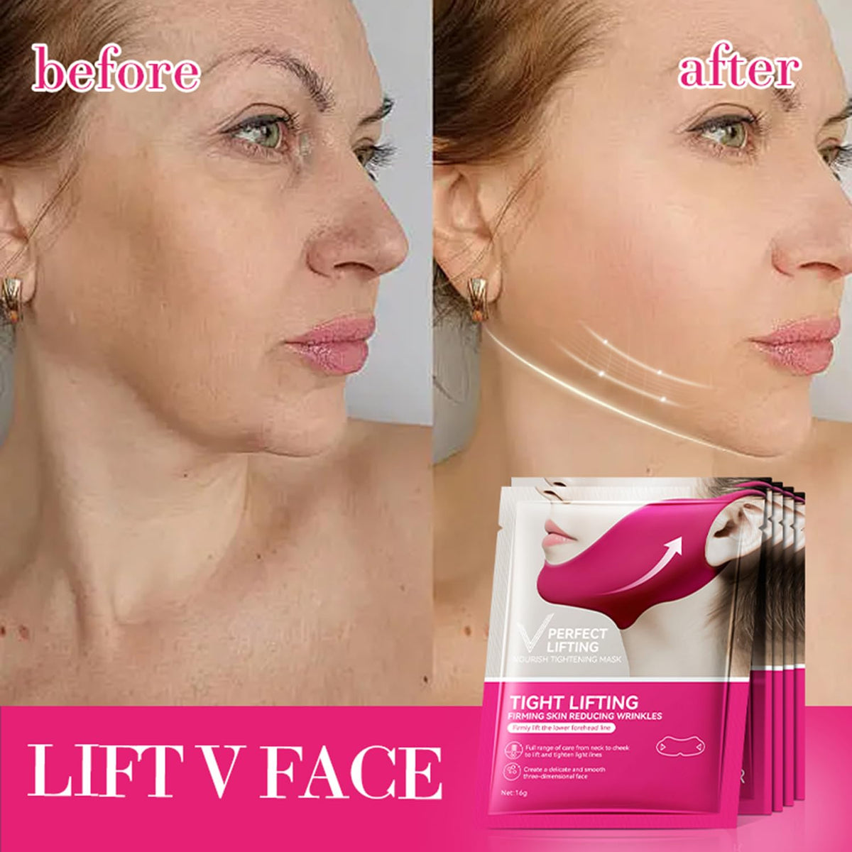 Punkten Collagen V-Line Mask unisex design suitable for all skin types.