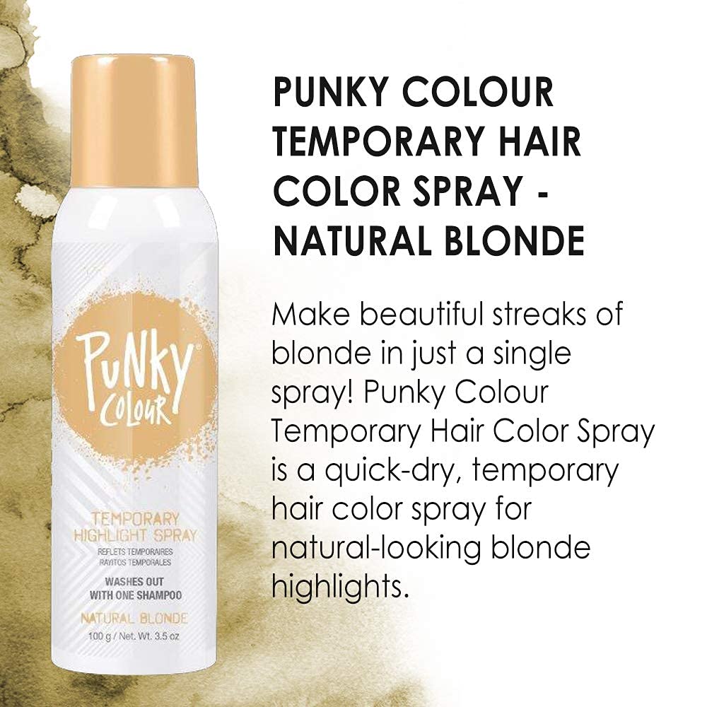 Hair being sprayed with Punky for a temporary vivid look, quick drying