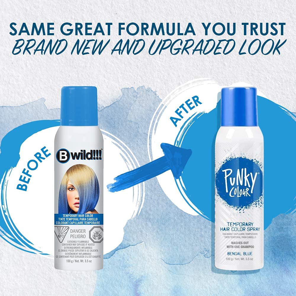 Punky Bengal Blue accent streaks for quick hair customization.