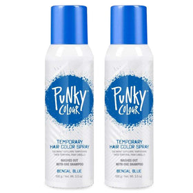 Punky Bengal Blue spray bottle demonstrates vivid temporary color.