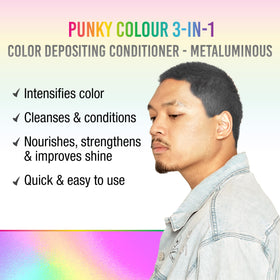 Punky Colour 3-in-1 color-deposit close-up highlights pigment revival for dull tones.