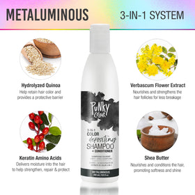 Punky Colour 3-in-1 foamy lather demonstrates cleansing with hydration and shine.