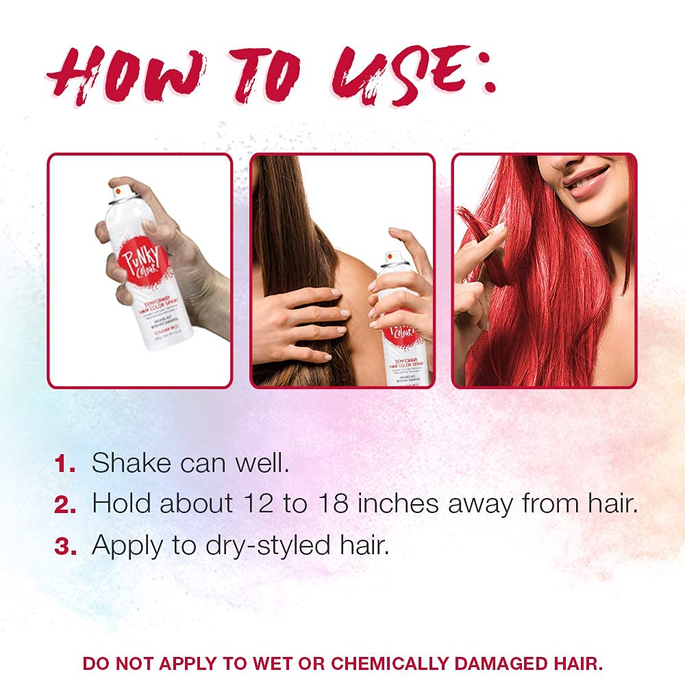 Punky Cougar Red color swatch on hair shows non-permanent vibrant shade.