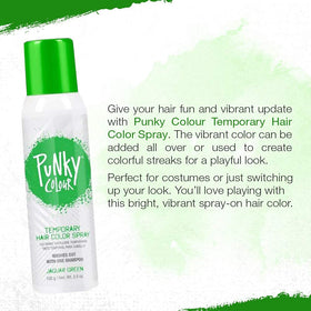Punky Jaguar Green application on strands for temporary bold look
