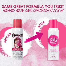 Close-up of Punky Lynx Pink mist being applied for bold accent streaks.