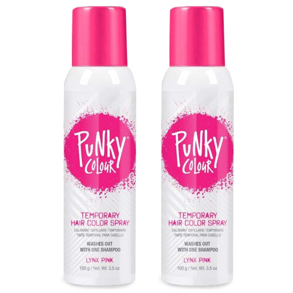 Punky Lynx Pink spray-on color delivers quick, wash-out vibrant results.