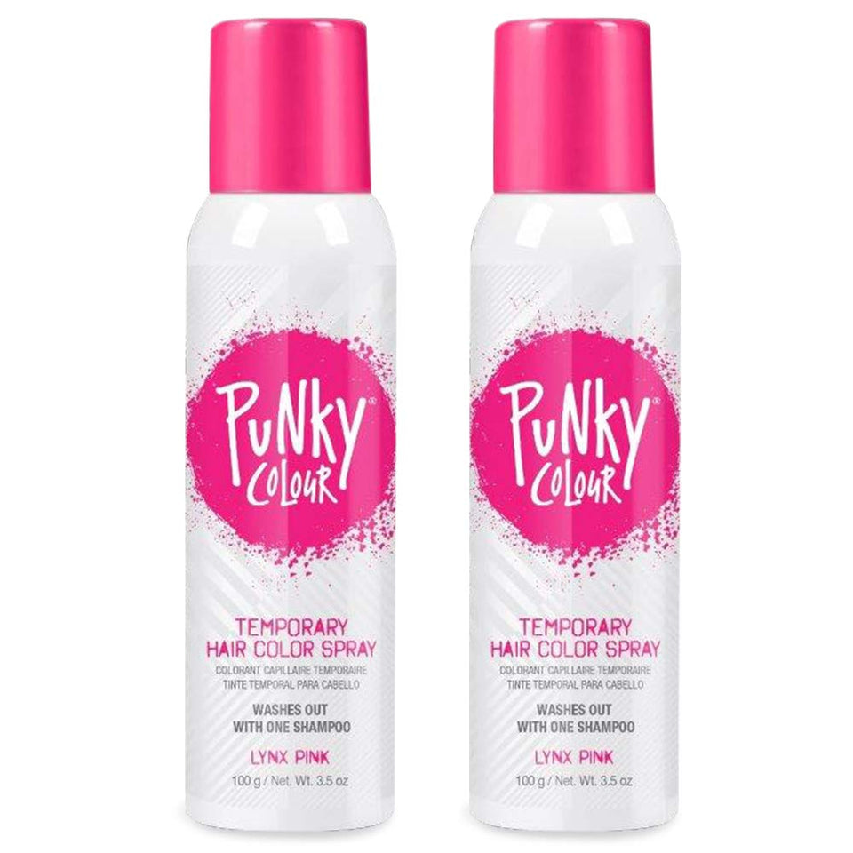 Punky Lynx Pink spray-on color delivers quick, wash-out vibrant results.