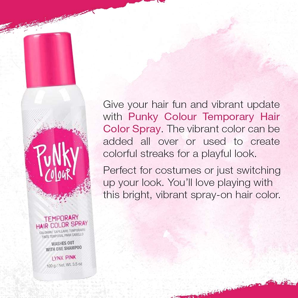Hair strand swatch shows vivid Lynx Pink shade ready to style.