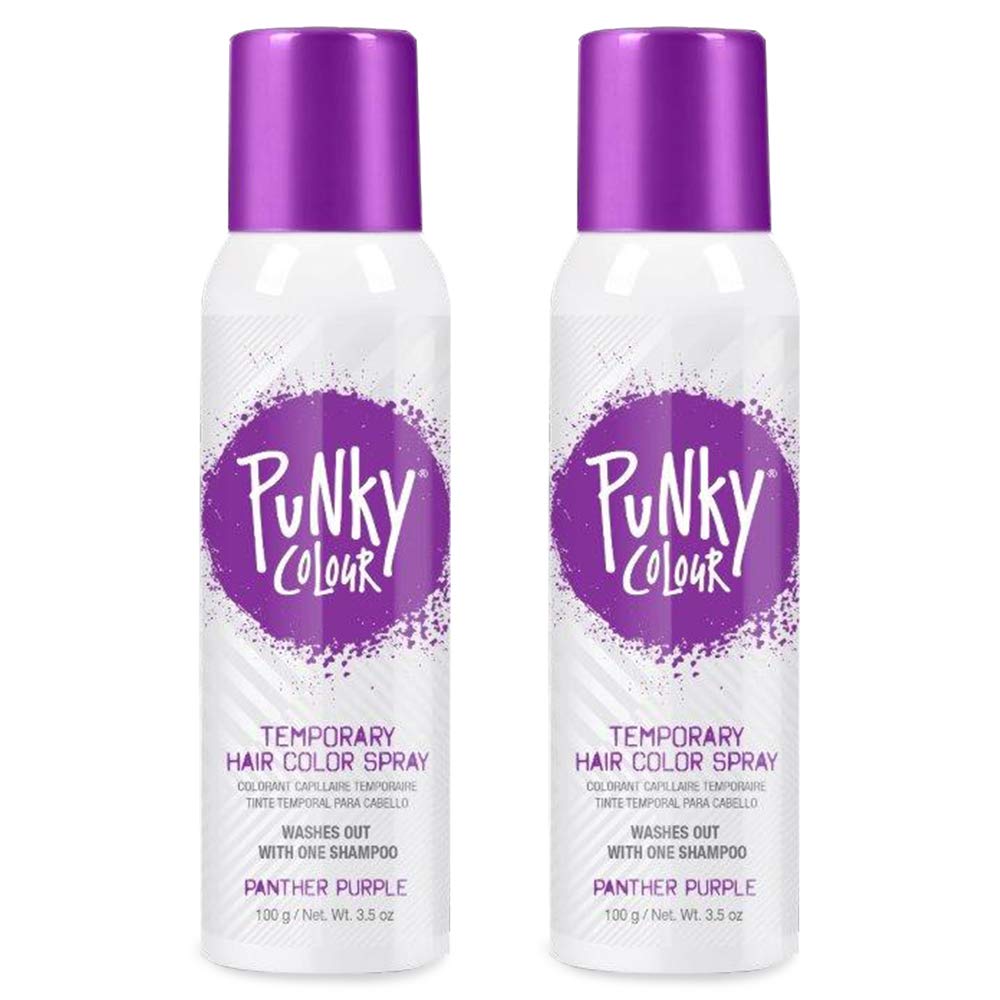 Punky Panther Purple spray colors hair allover for a bold, washable result