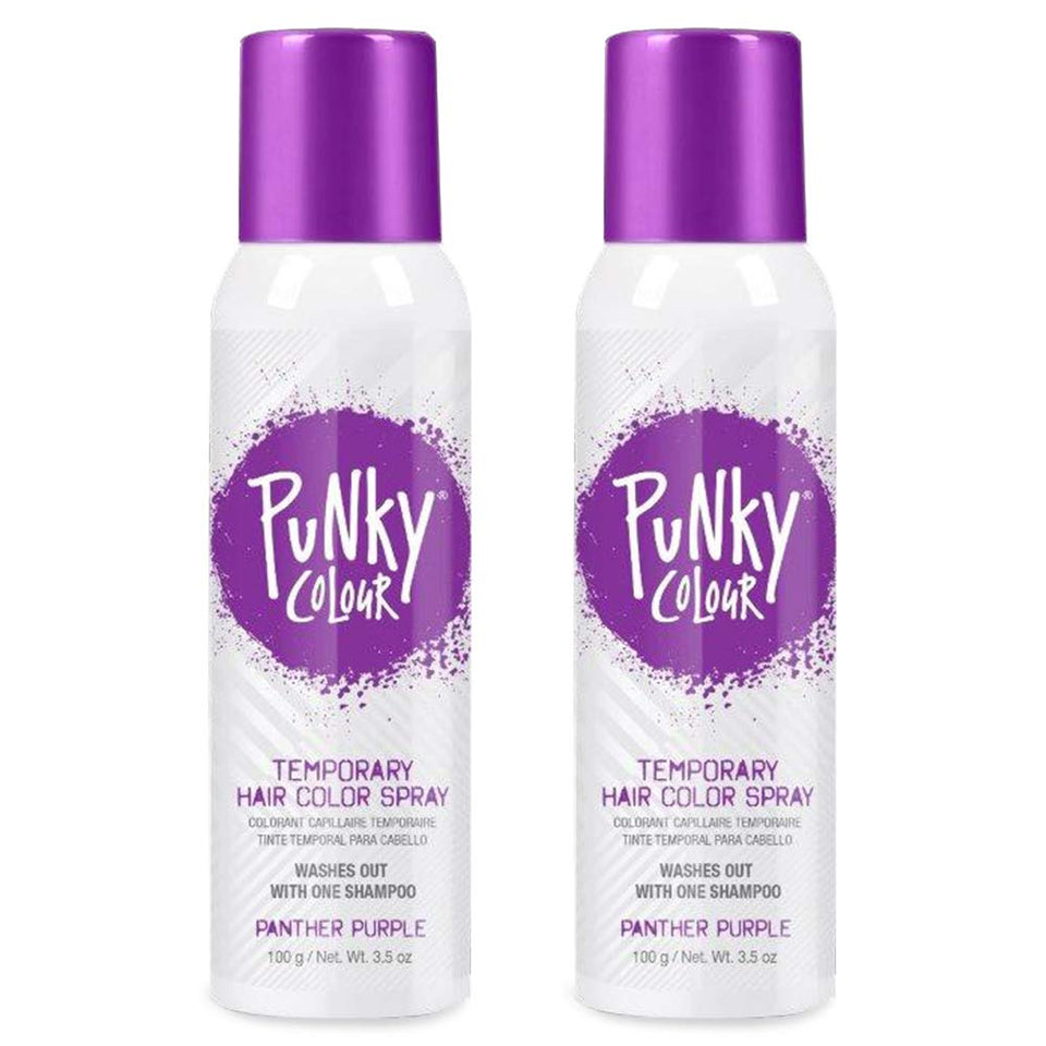 Punky Panther Purple spray colors hair allover for a bold, washable result