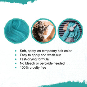 Punky Pastel Perfectly Peacock color drying on hair after spray.