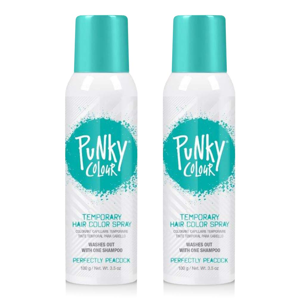 Punky Pastel Perfectly Peacock spray bottle close-up showing vibrant color for easy application.