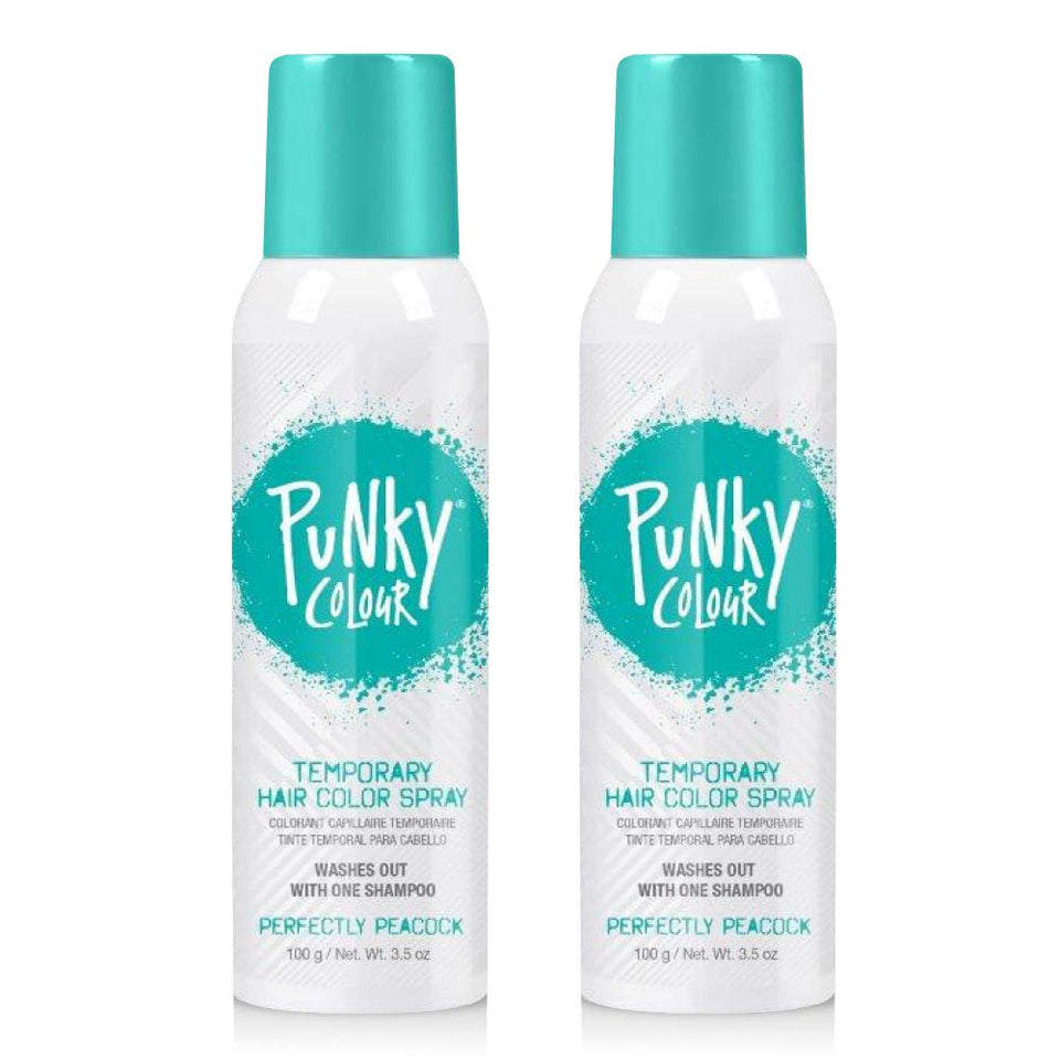 Punky Pastel Perfectly Peacock spray bottle close-up showing vibrant color for easy application.