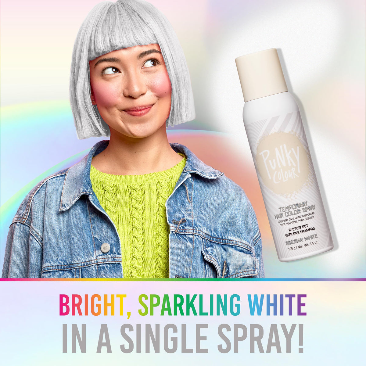 Punky Siberian White accent streaks add dramatic highlights.