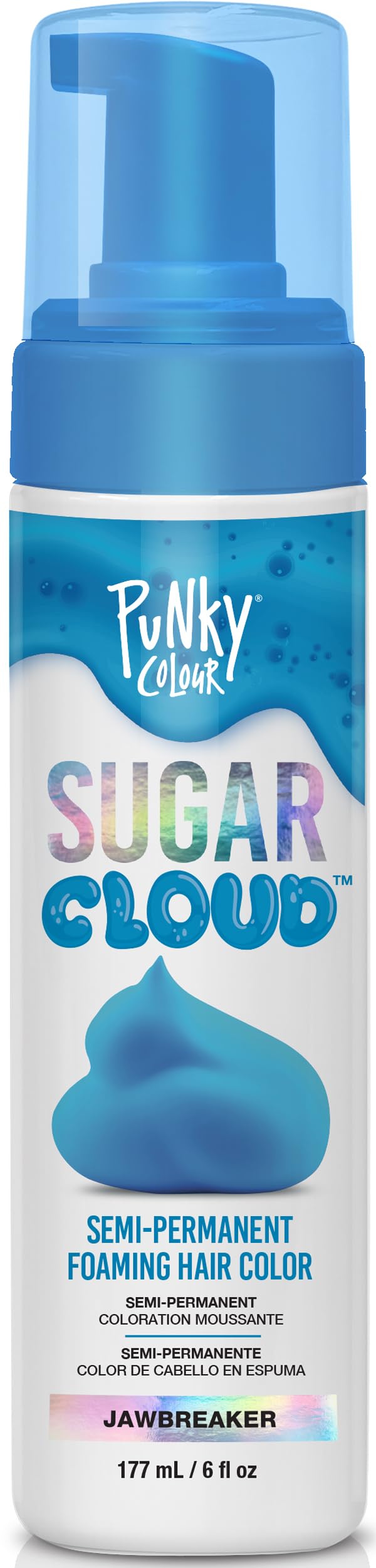 Punky Sugar Cloud foam bottle ready for quick vibrant blue color