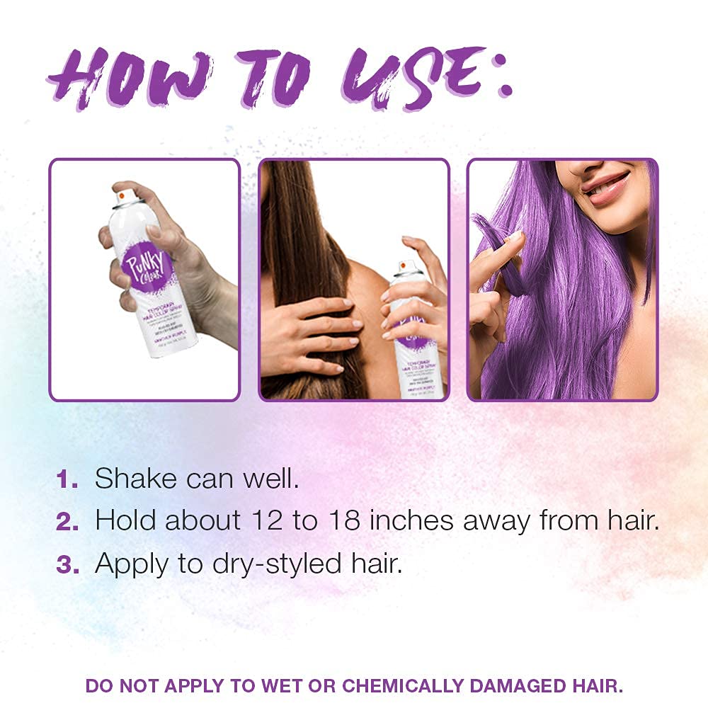 Punky temporary hair color coverage that washes out with shampoo