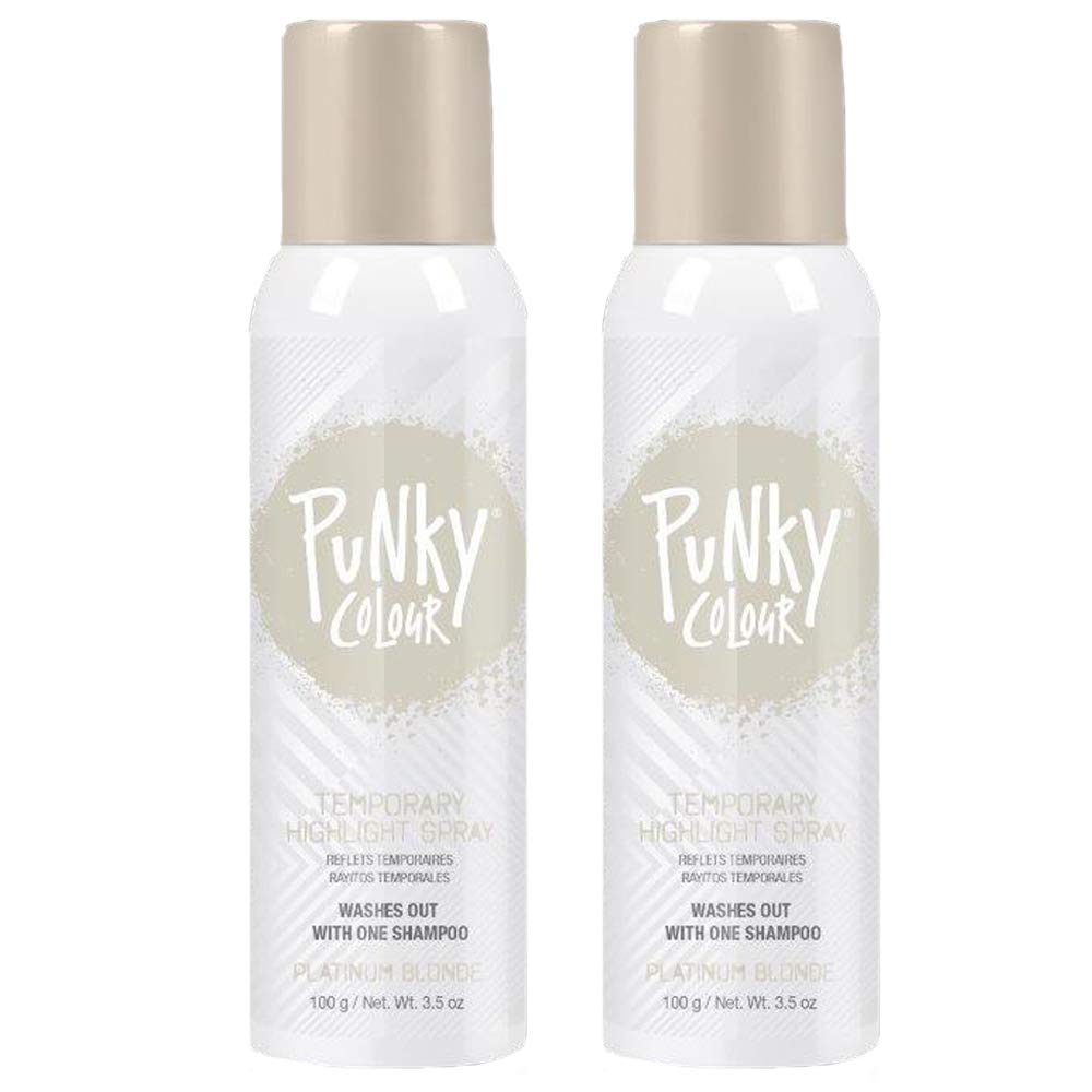 Punky temporary highlight spray platinum blonde bottle shows fast non-permanent color