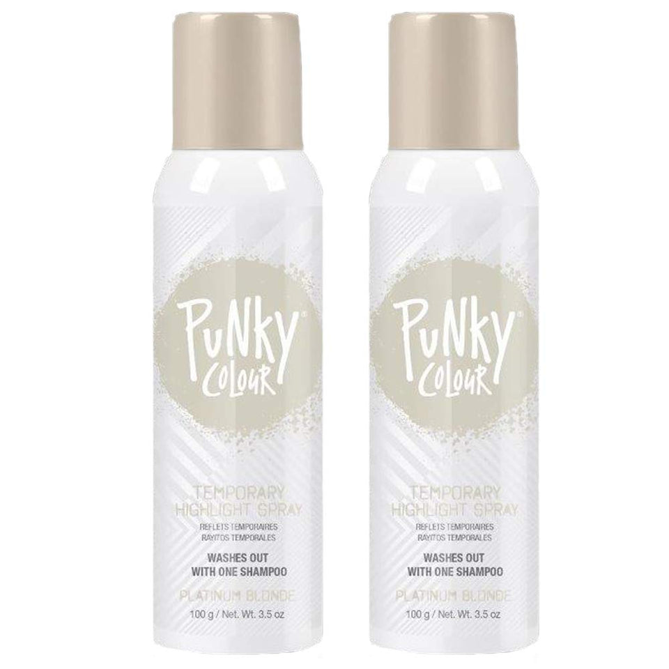 Punky temporary highlight spray platinum blonde bottle shows fast non-permanent color