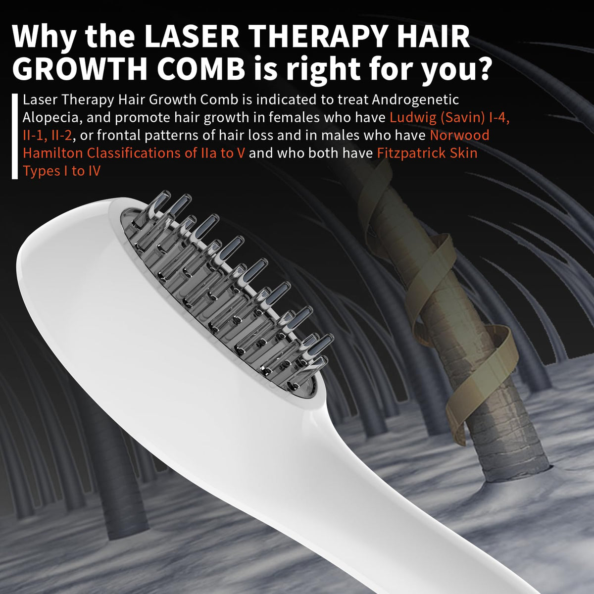 PUPCA Gift-ready Laser Hair Growth Comb for thoughtful hair care