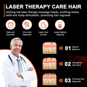 PUPCA Laser Hair Growth Comb on scalp for targeted light therapy