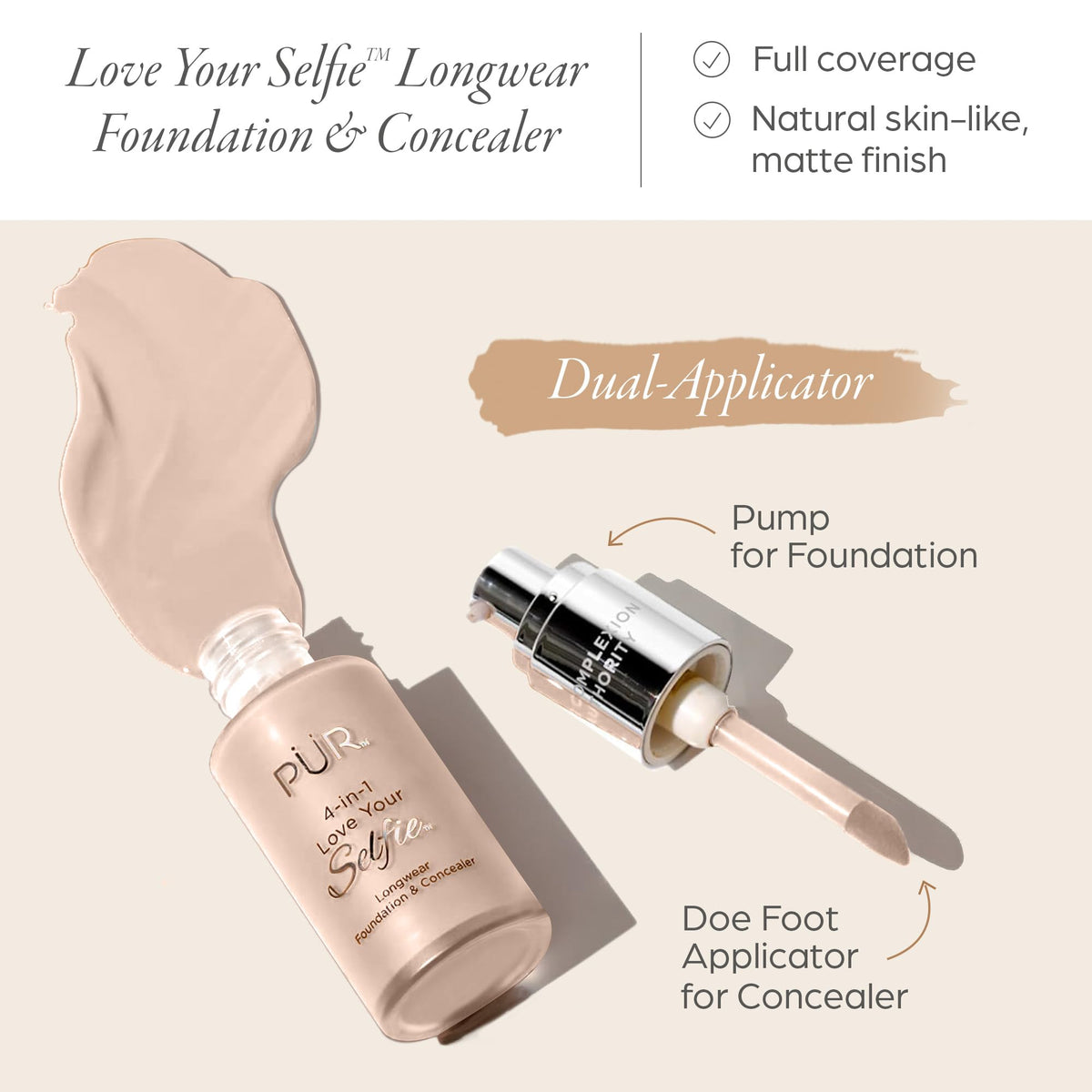 PÜR MINERALS Love Your Selfie concealer with doe-foot applicator for targeted blemish coverage.