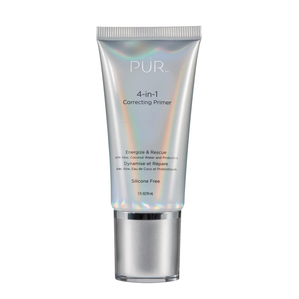PÜR MINERALS 4-in-1 Energize & Rescue primer bottle ready for makeup prep