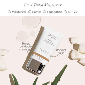 Pur Minerals 4-in-1 swatch shows lightweight, natural coverage for an even complexion