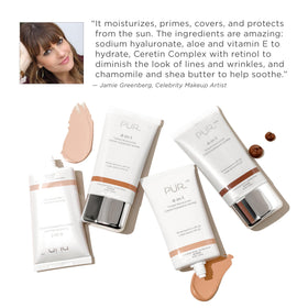 Pur Minerals 4-in-1 vegan packaging shows cruelty-free badge and clean beauty pledge