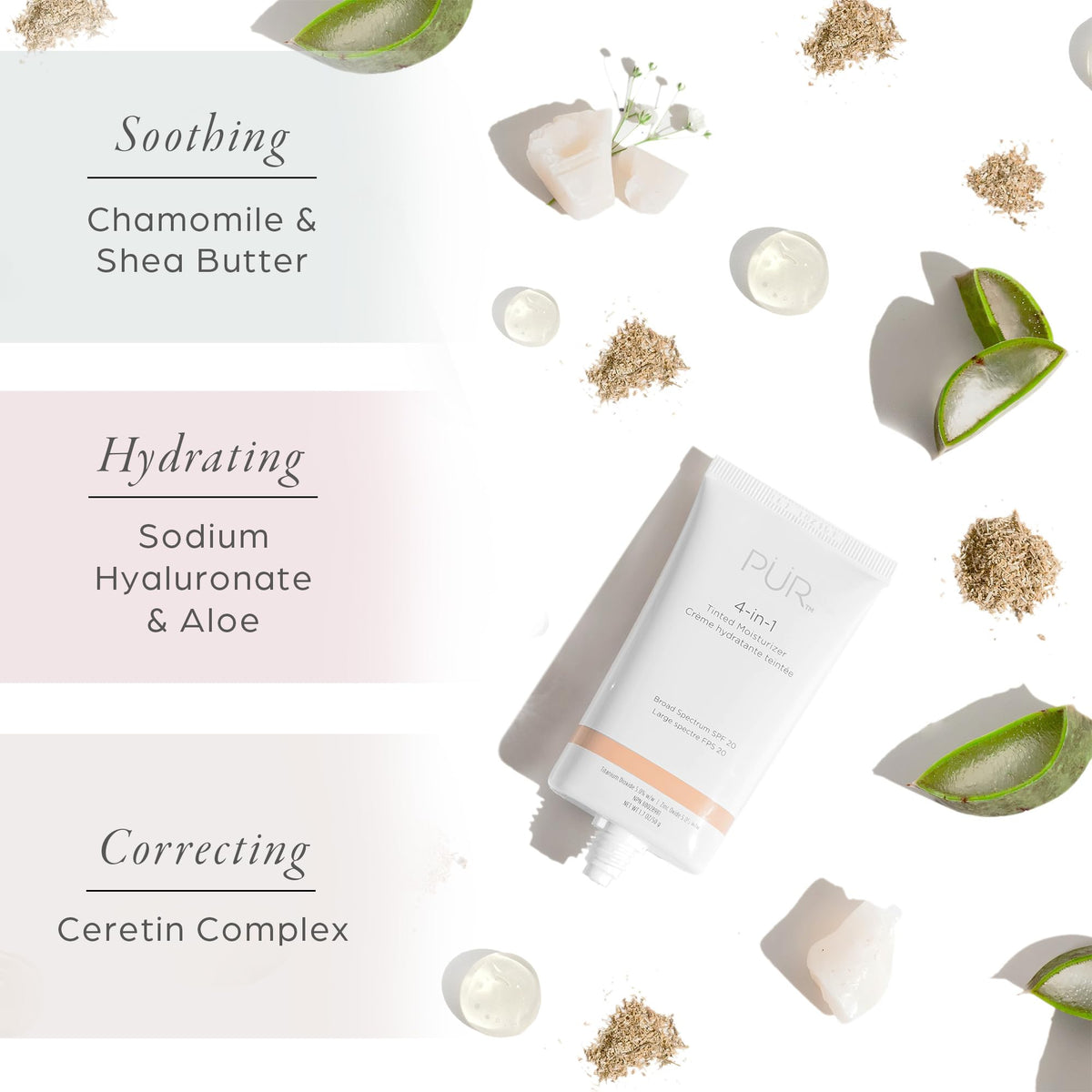 PÜR MINERALS ceretin complex graphic hints at a refreshed-looking complexion.
