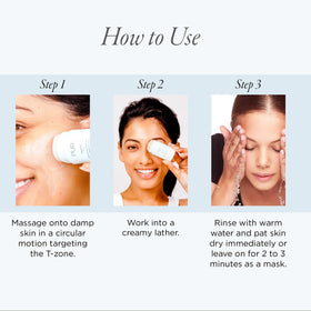 Foaming cleanser action on the skin reveals a clean feel.