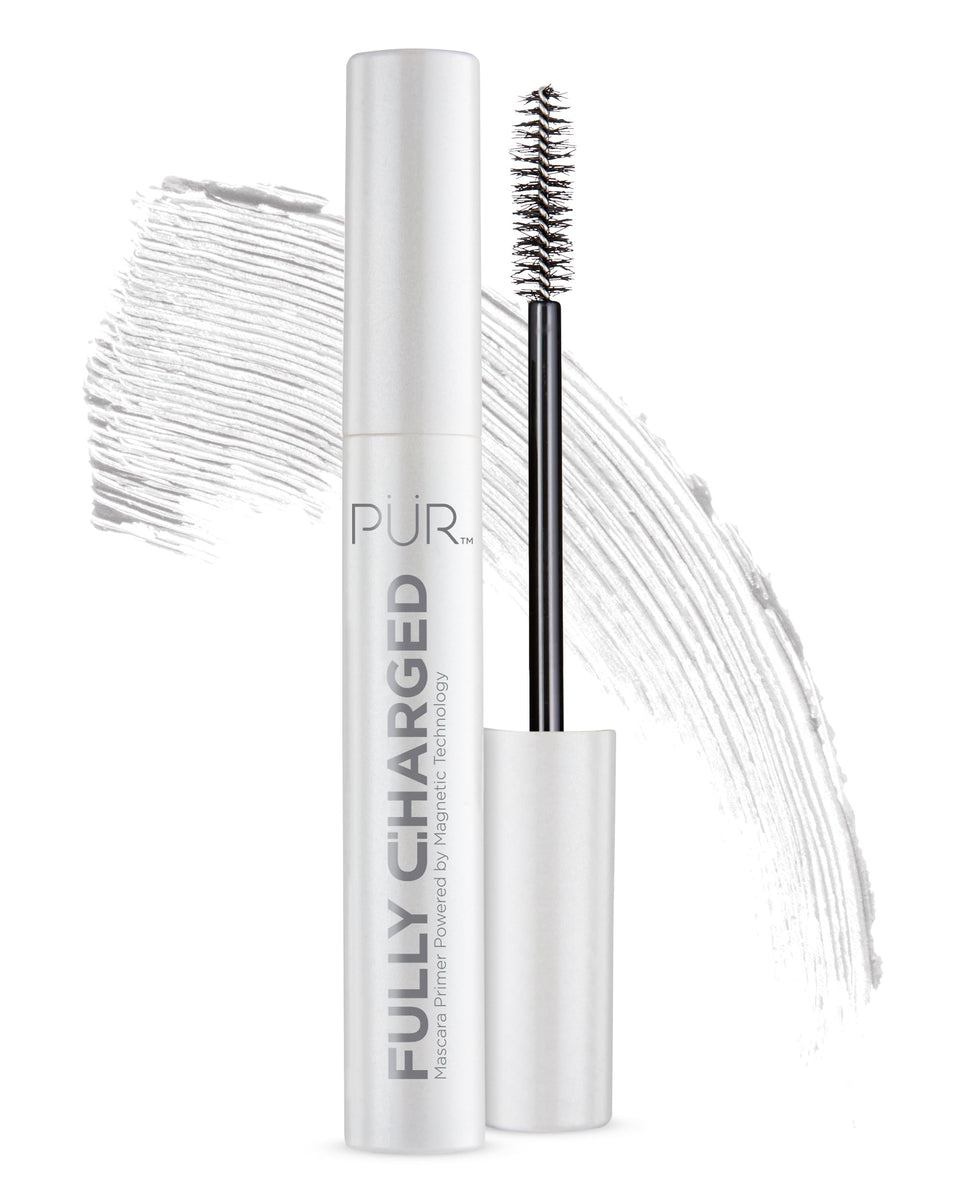 PÜR MINERALS Fully Charged Primer closeup showing length-boosting formula for lashes.