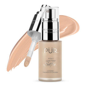 PÜR MINERALS Love Your Selfie bottle shows longwear foundation for all-day coverage.