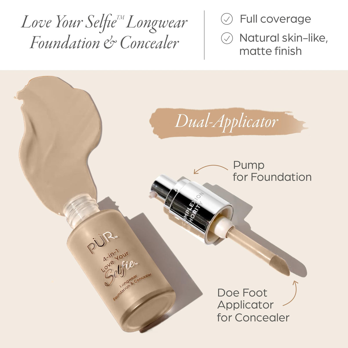PÜR MINERALS Love Your Selfie concealer doe-foot applicator for targeted blemish coverage.