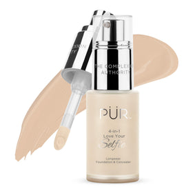 PÜR MINERALS Love Your Selfie foundation bottle with pump for precise, long-lasting coverage.