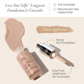 PÜR MINERALS Love Your Selfie pump applicator enables buildable, even coverage.