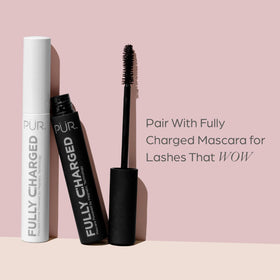 PÜR MINERALS Panthenol and sunflower oil conditioning closeup for flexible lashes.