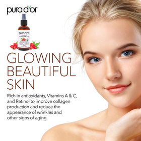 PURA D'OR Rosehip Seed Oil on skin demonstrating lightweight moisture
