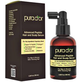 PURA D'OR Advanced Hair Serum bottle closeup for daily scalp nourishment