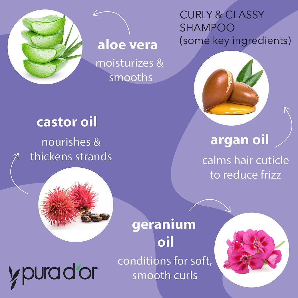 PURA D'OR Curly & Classy Shampoo lather emphasizes lightweight hydration and shine