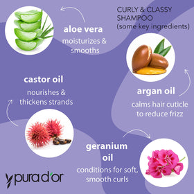 PURA D'OR Curly & Classy Shampoo lather emphasizes lightweight hydration and shine