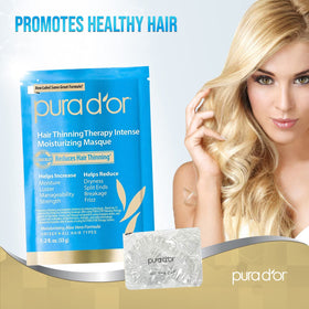 PURA D'OR masque jar closeup highlights rich conditioning for frizz control.