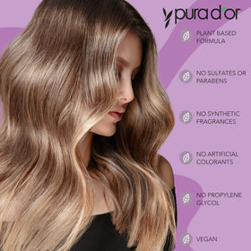 PURA D'OR in-use in shower demonstrating clarifying lather benefit