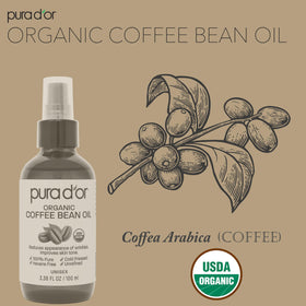 PURA D'OR Organic Coffee Bean Oil on skin and hair for daily moisture