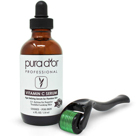 PURA D'OR vitamin C serum bottle for brightening and even skin tone