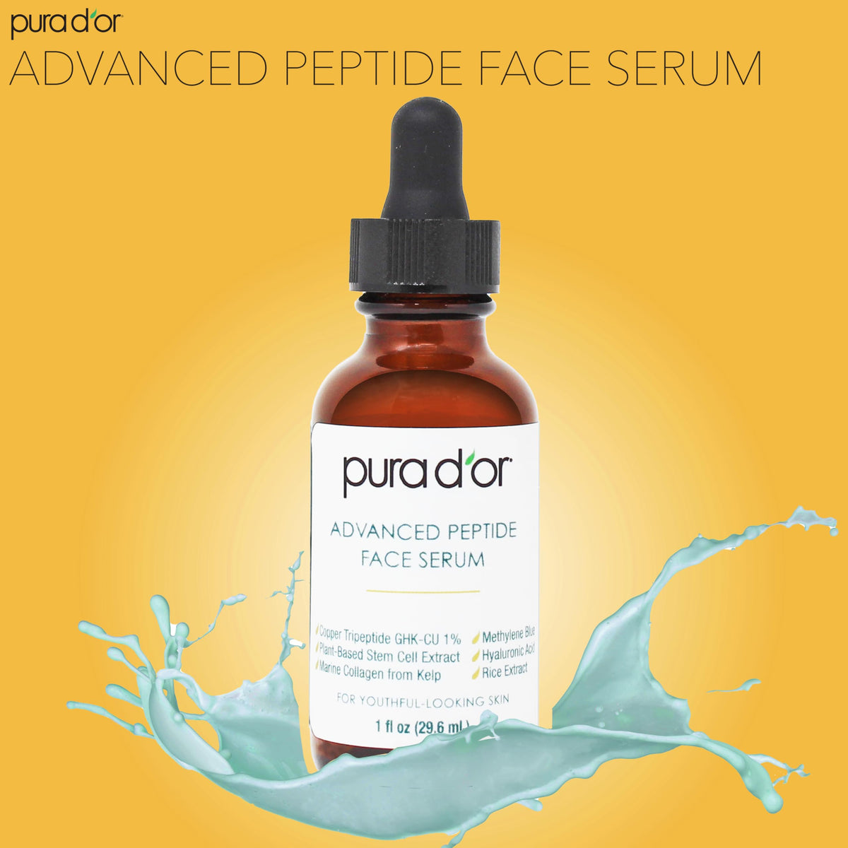 PURA D'OR Advanced Peptide Serum silky texture for quick routine application.