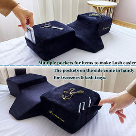 Puransen Lash Bed Pillow back curve demonstrating ergonomic alignment