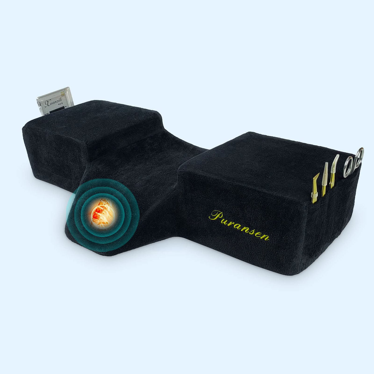 Puransen Lash Bed Pillow outer view showing contour for neck and back support