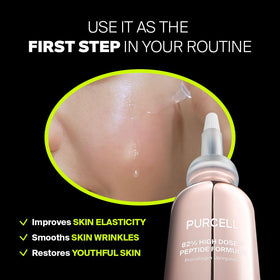 Purcell serum on skin delivers a dewy, hydrated look.